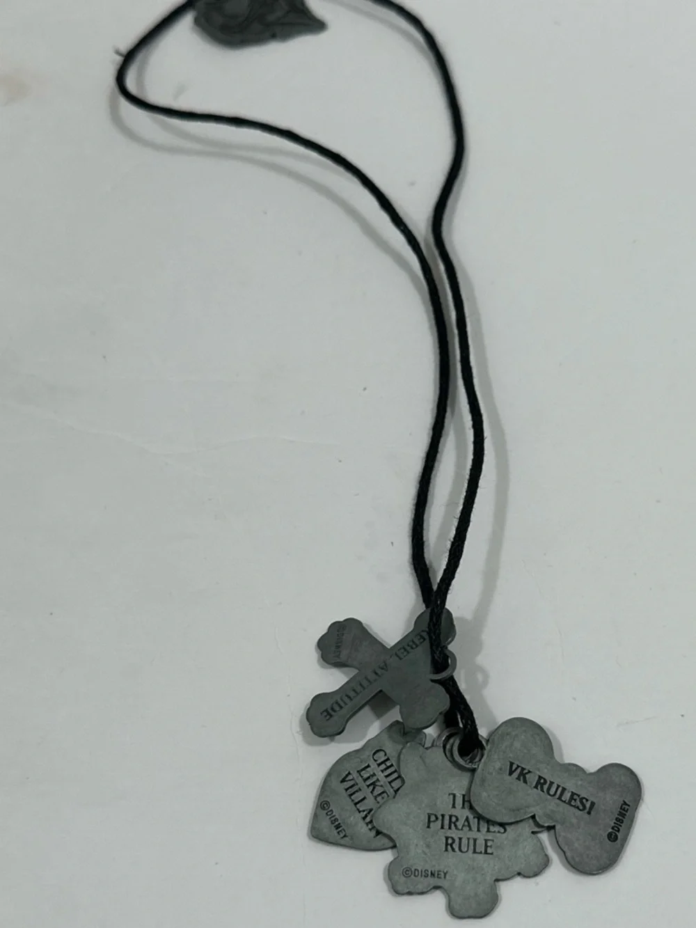 Black Cord Necklace with Metal Charms - Picture 2 of 11